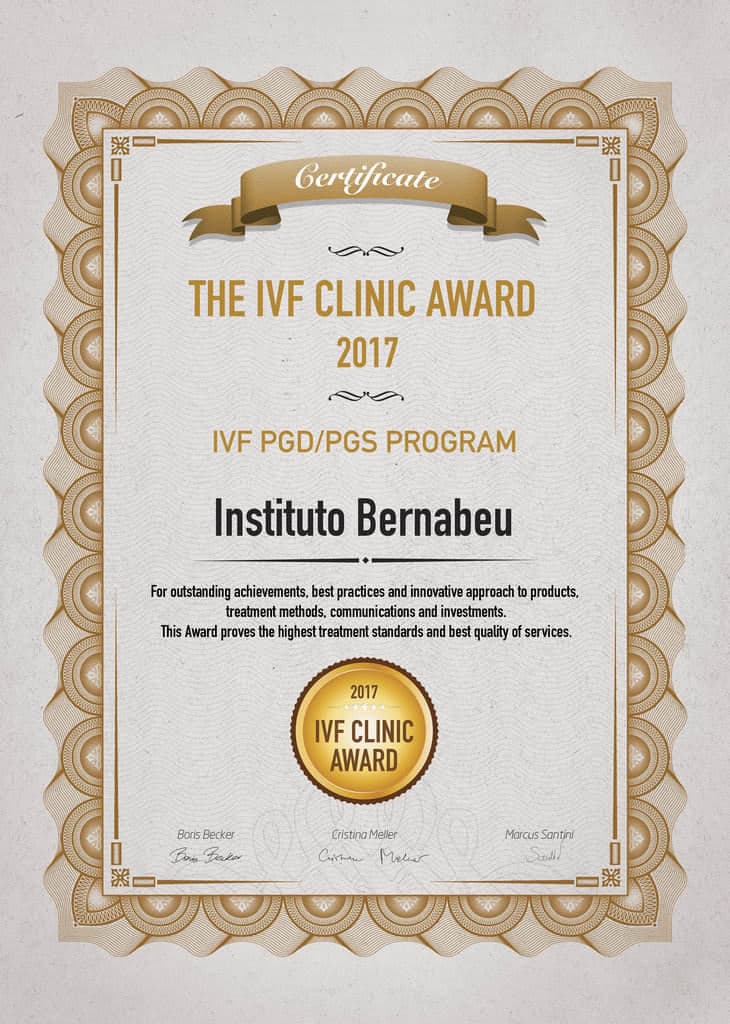 IVF-KLINIKK AWARD 2017 – Instituto Bernabeu – IVF PGD/PGS-program